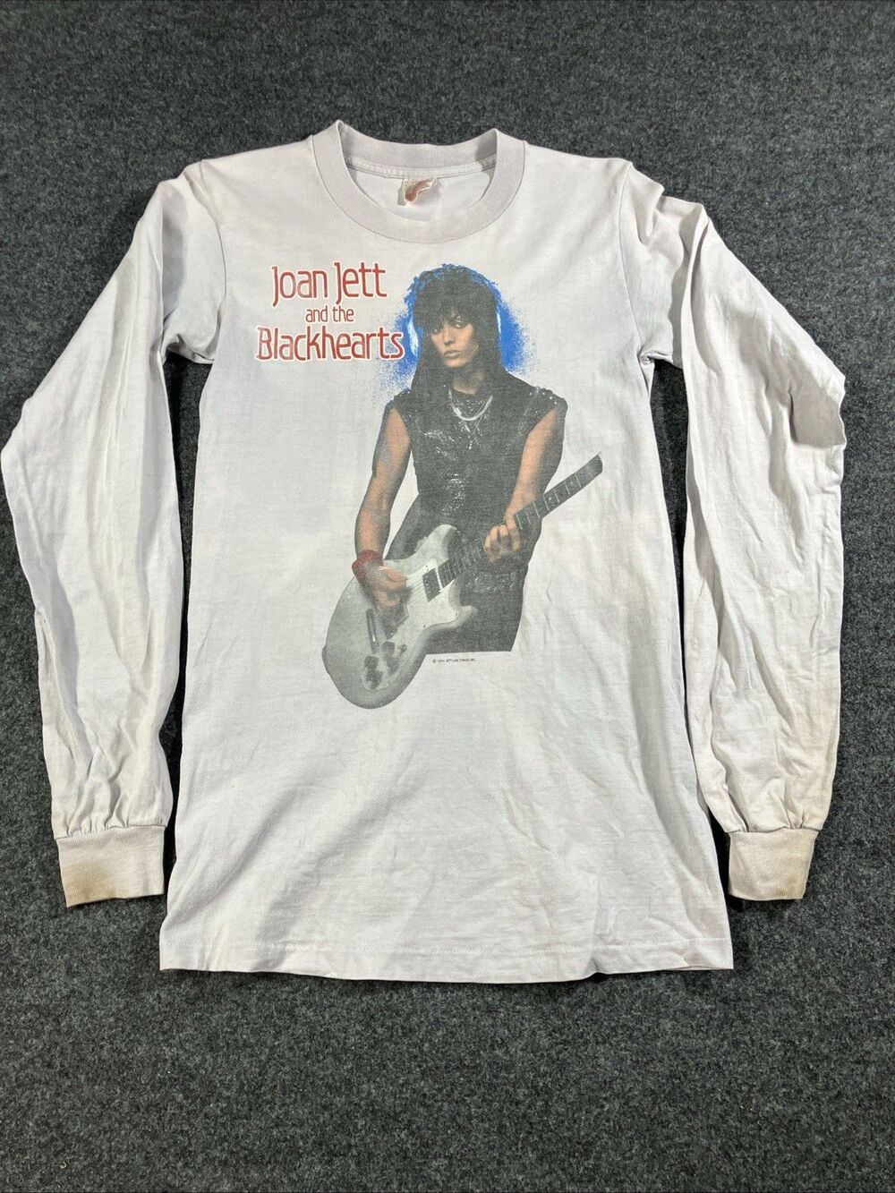 Vintage M JOAN JETT & THE BLACKHEARTS 1984 T-SHIRT long-sleeved Fit Like Small